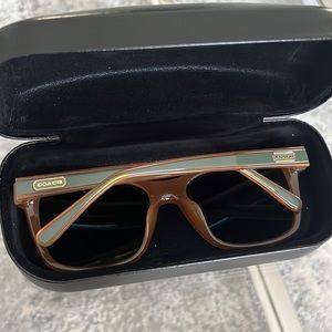 Coach milky amber green solid glasses